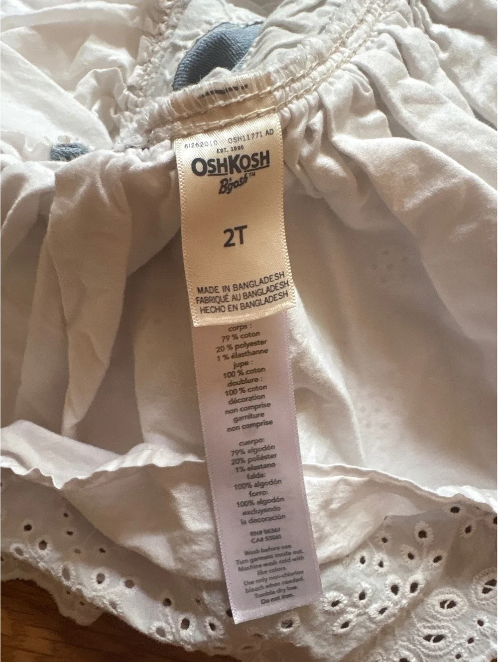 Oshkosh overall dress size 2t